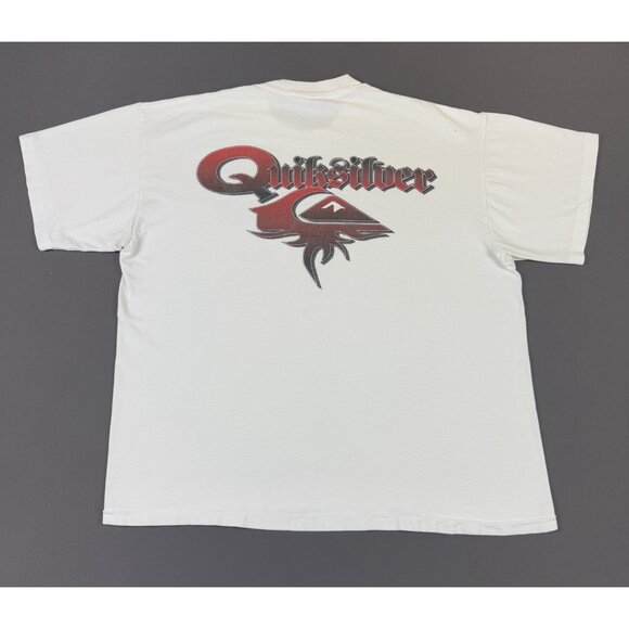 Vintage 90s Quiksilver Surf Board Riding Single Stitch Promo Shirt XL USA Made T - Picture 1 of 11